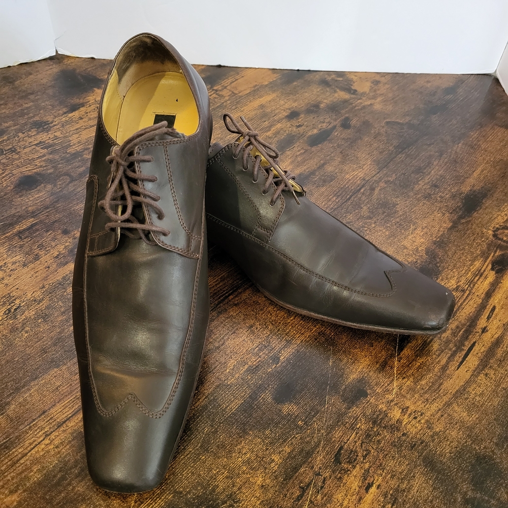 Ted Lapidus Elegant Brown Leather Men's Dress Shoes 11 EUR 44